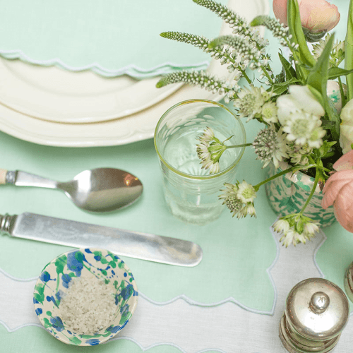 Image showing the Scallop Set of 4 Napkins, 45 x 45cm, Green product.