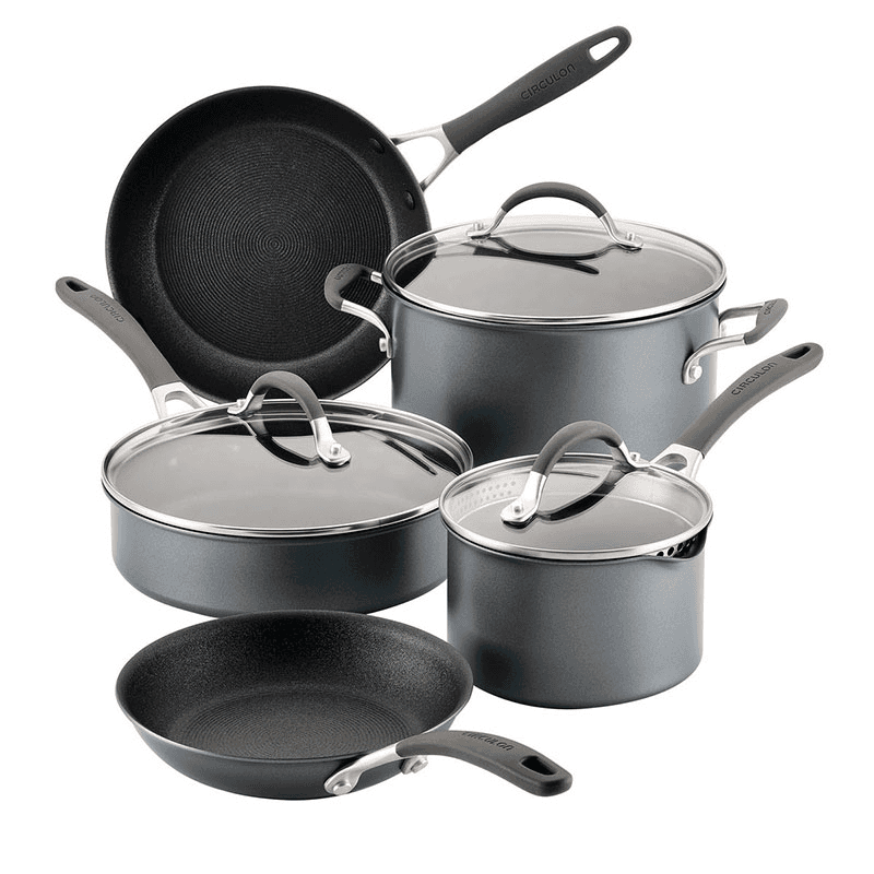 A1 Non-Stick 5 Piece Pan Set, Grey