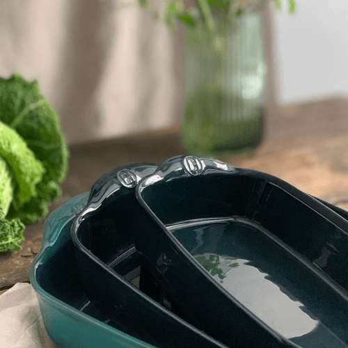 Image showing the Ceramic Small Rectangular Oven Dish, 30cm, Cedar Green product.
