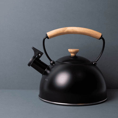 Image showing the Whistling Kettle Wood Handle, 2.5L, Black product.