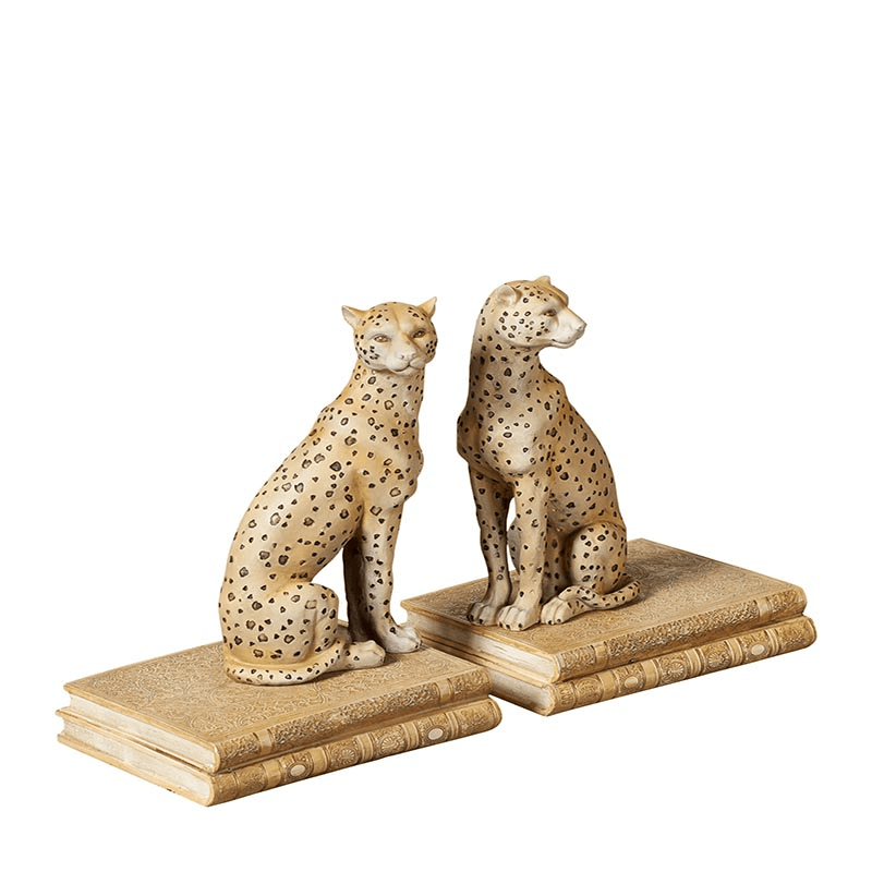 Bookends, Lakadema, Leopard, Dappled Cream, 21cm