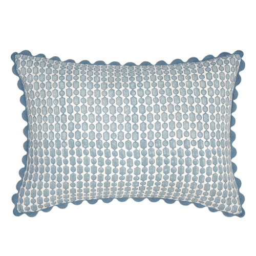 Image showing the Viale Print Cushion, 50 x 35cm, Blue product.