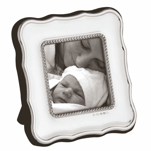 Image showing the British Antique Photograph frame, 2 x 2", sterling silver with blue velvet back product.