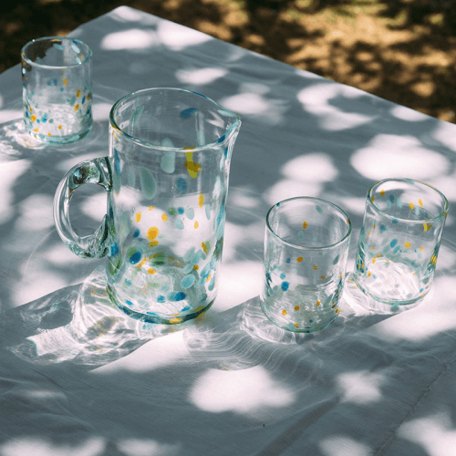 Image showing the Alegria Set of 4 Tumblers, 350ml, Blue and Yellow product.