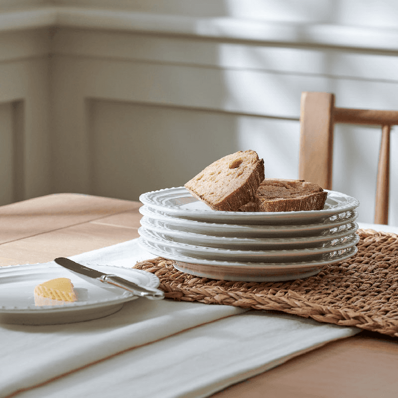 Bowsley Set of 6 Side Plates, D20cm, White