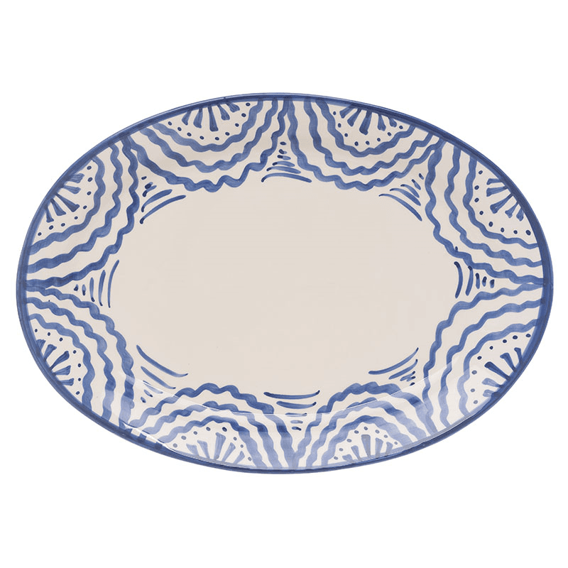 Ondas Serving Platter, L36 x W26.5cm, Blue