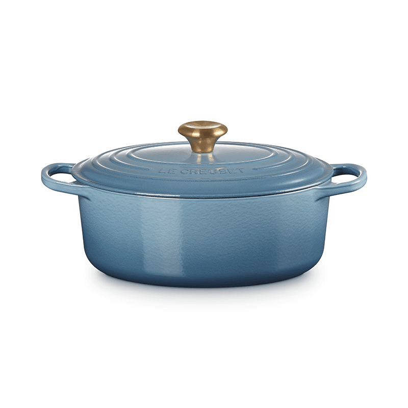 Signature Cast Iron Oval Casserole, 29cm, Chambray