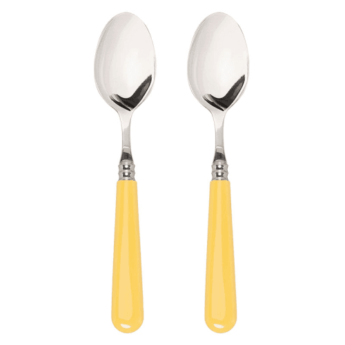 Image showing the Set of 2 Dessert Spoons, Butter Yellow product.