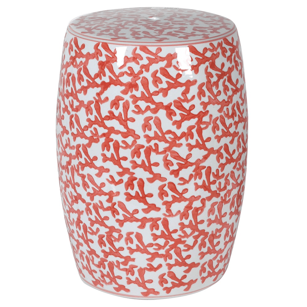 Porcelain Stool, H44cm, Red
