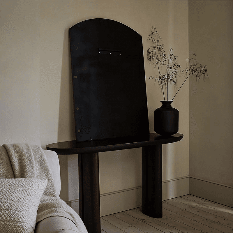 Chirbury Mantle Arch Mirror,  H110cm, Black
