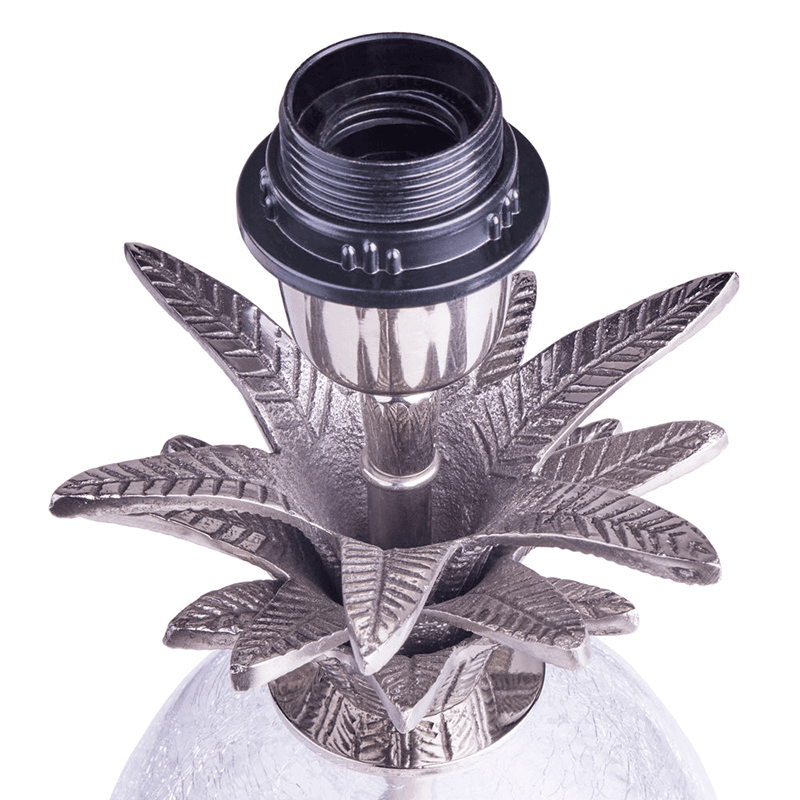 Carmen Crackle Glass Table Lamp, H37cm, Nickel