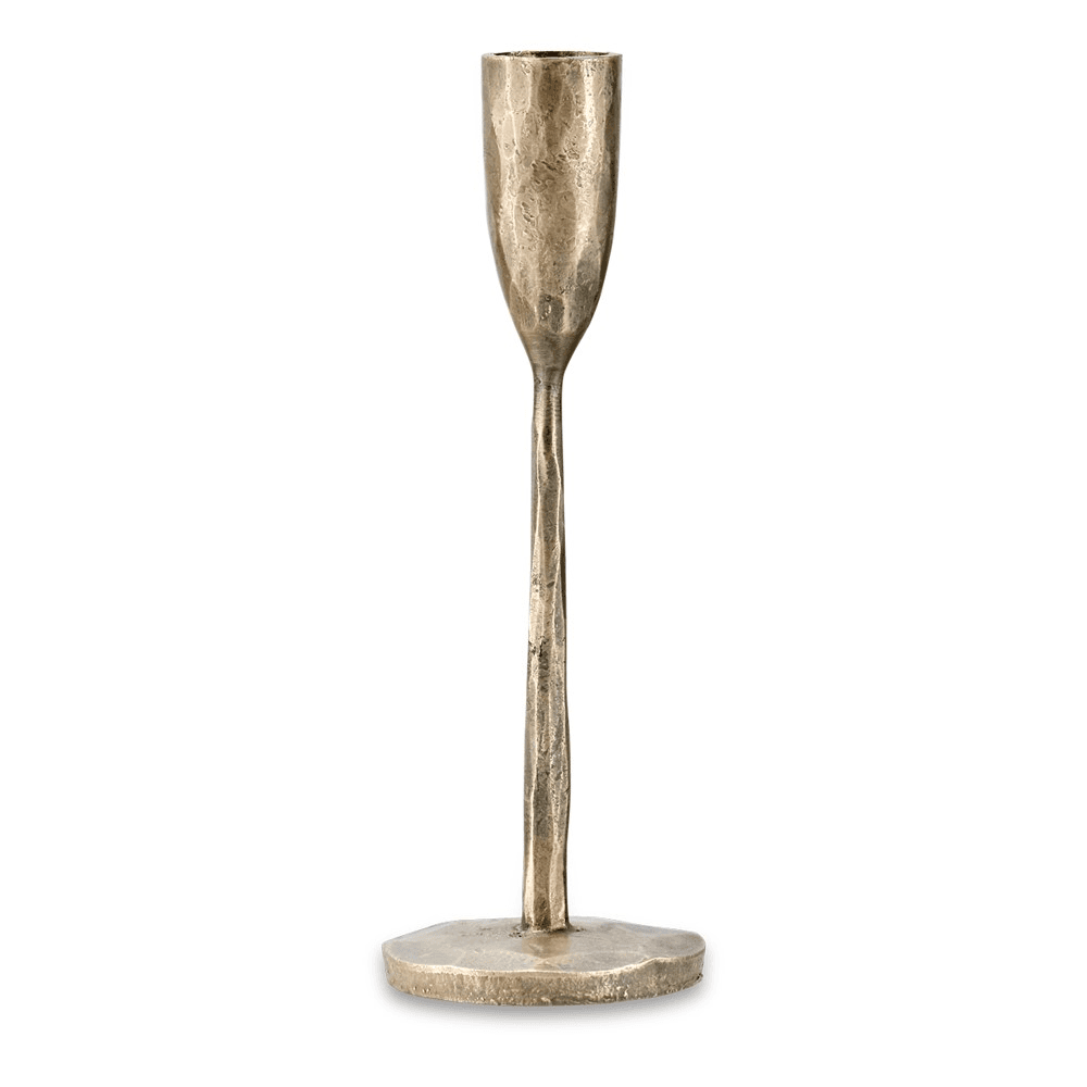 Mbata Candlestick, Small,  H20cm, Antique Brass