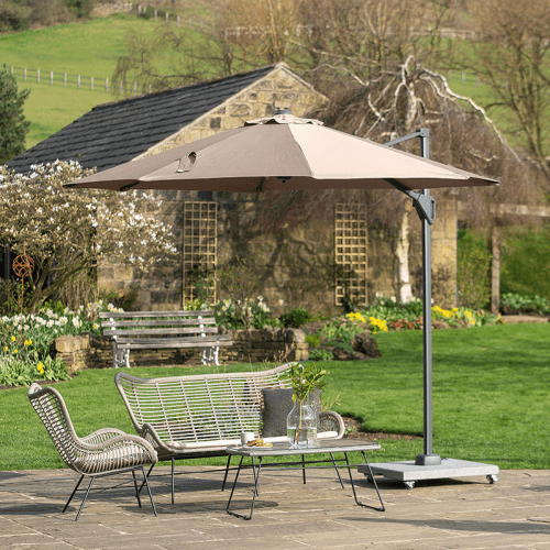 Image showing the Voyager T1 Round Parasol, 3m, Taupe product.