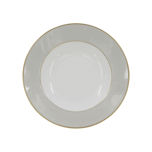 Image showing the Sous Le Soleil Soup Plate, D22.5cm, Matt Gold Classic Pearl Grey product.