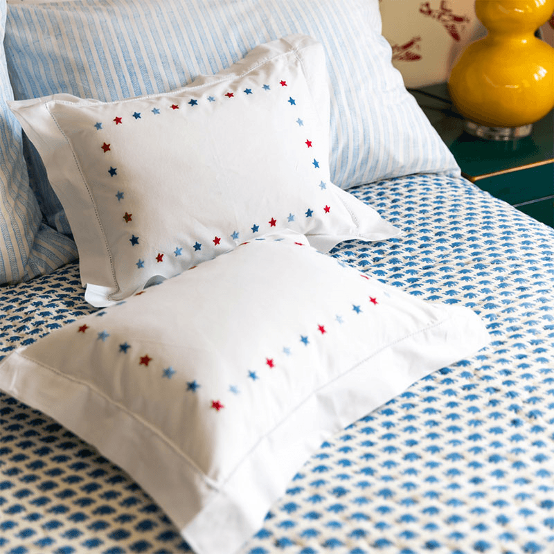 Elephant Double Quilt, Blue