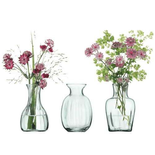 Image showing the Mia Mini vase trio, 11cm, recycled glass product.