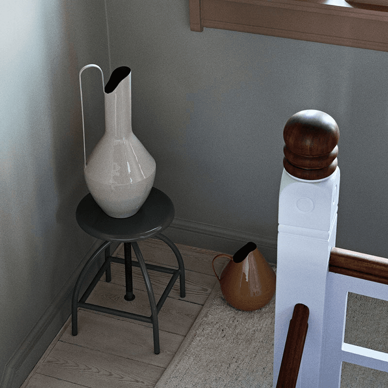 Rosario Vase, D23 x H55cm, Rainy Day Grey