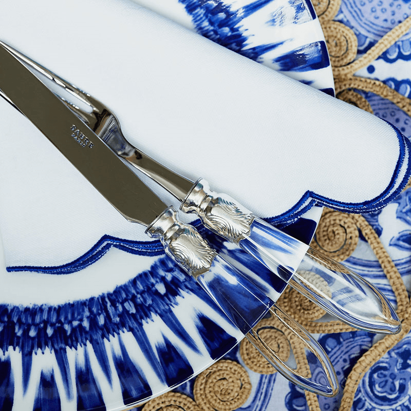 Scallop Set of 4 Napkins, L40 x W40cm, Bright Blue