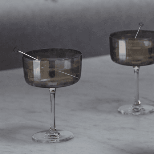 Image showing the Lunar Set of 2 Champagne/Cocktail Glasses, 230ml, Lunar Grey product.