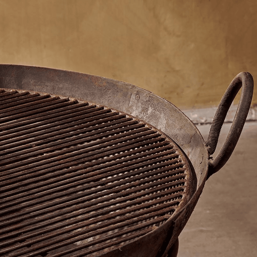 Reclaimed Fire Pit Kadai, H55 x D80cm, Black