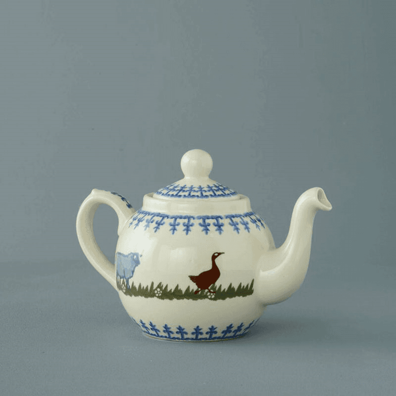 Brixton Pottery- Farm Animals, 2-Cup Teapot