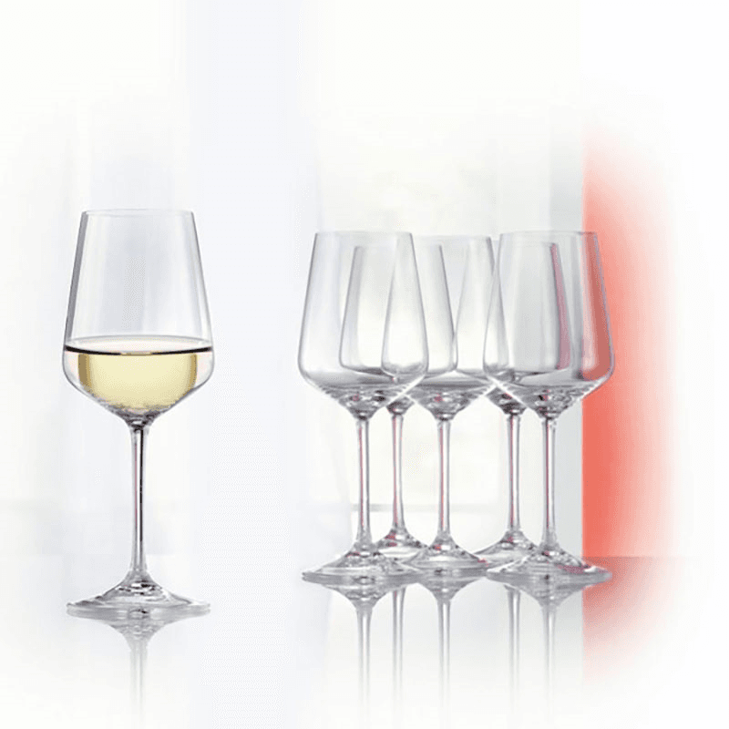 Style Set of 4 White Wine Glasses, 440ml, Clear