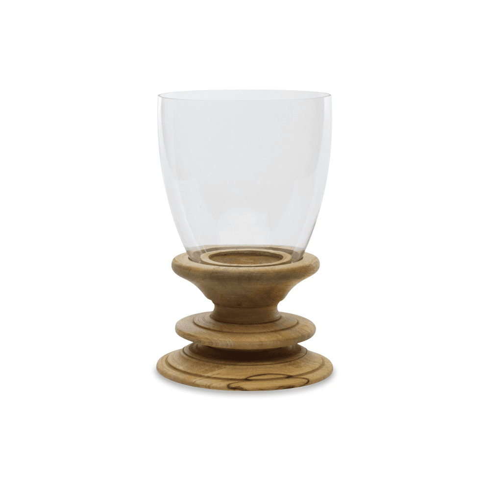 Eluru Lantern, Small, 28.5 x 18cm, Mango Wood and Glass