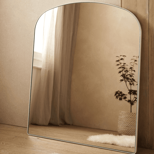 Image showing the Chiltern Fine Metal Mantle Mirror, White product.