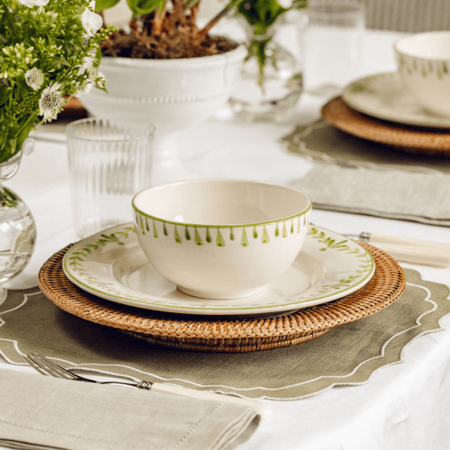Image showing the Elouise Set of 6  Dessert Plates, D22cm, Green product.