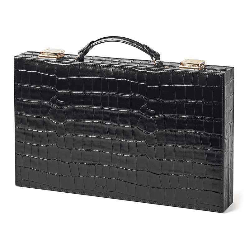Backgammon Set, L38 x W23cm, Black Croc