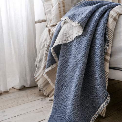 Image showing the Thyme Throw, H180cm x W130cm, Blue product.