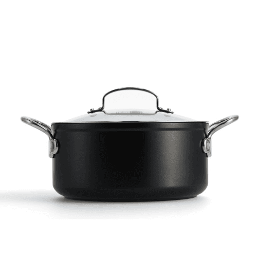 Image showing the Barcelona Pro Non-Stick Casserole with Lid, 24, Black product.