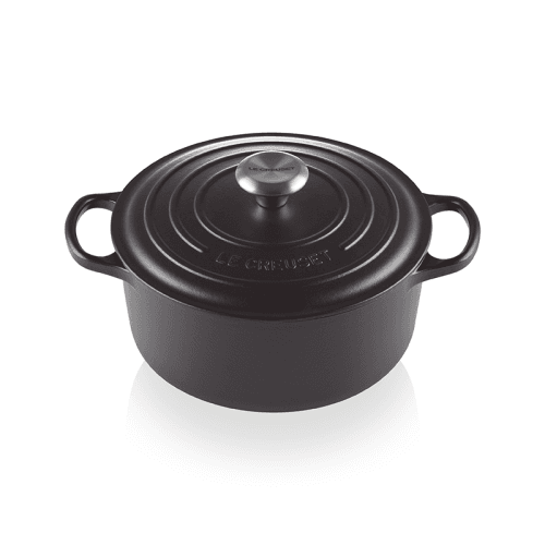 Image showing the Signature Cast Iron Round casserole, 28cm - 6.7 litre, Satin Black product.