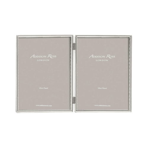Image showing the Fine Edged Double photograph frame, 4 x 6", Silver product.