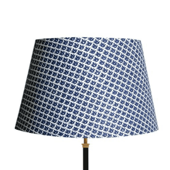 Image showing the Straight empire Shade, 45cm, Temple Blue block printed cotton product.