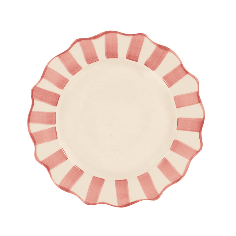 Scalloped Dinner Plate, D27cm, Pink