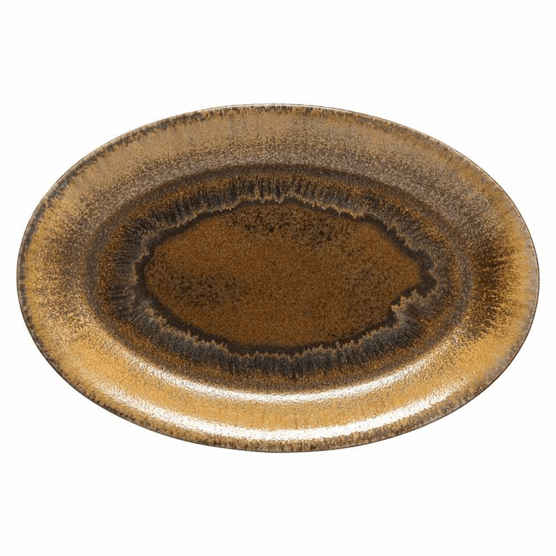 Poterie Oval Platter, D46cm, Mocha Latte