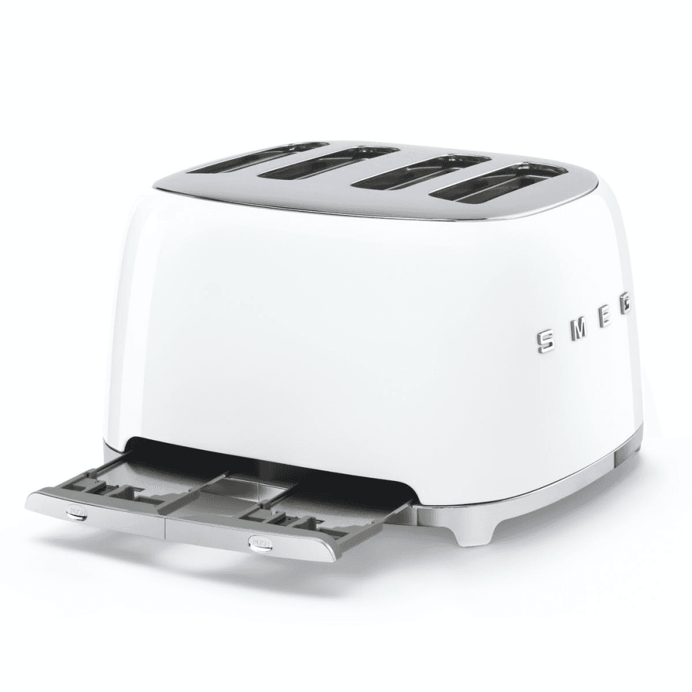50's Retro 4 slice toaster - 4 slot, White