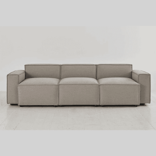 Image showing the Model 03 3 Seater Linen Sofa, Pumice product.