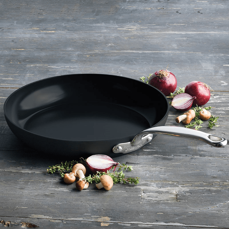 Barcelona Black Ceramic Non-stick Open Frying Pan, 32cm, Black