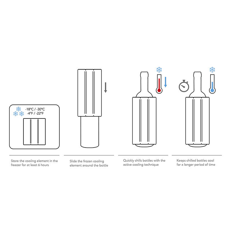 Active Champagne Cooler Elegant, Stainless Steel