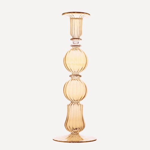 Image showing the Ombo Candlestick, H24cm, Amber product.