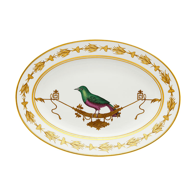 Voliere Oval Platter, D34cm, White