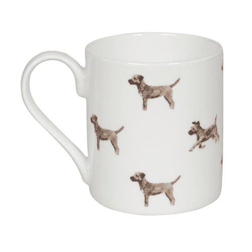 Image showing the Border Terrier Standard Mug, 275ml, White, Taupe, Brown product.