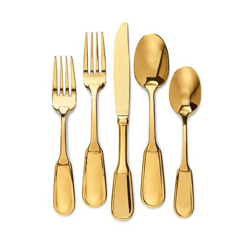 Wentworth 5 piece place setting, Gold