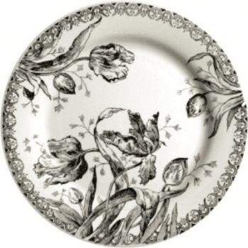 Gien- Tulipes Noires, Dinner Plate, Set of 4
