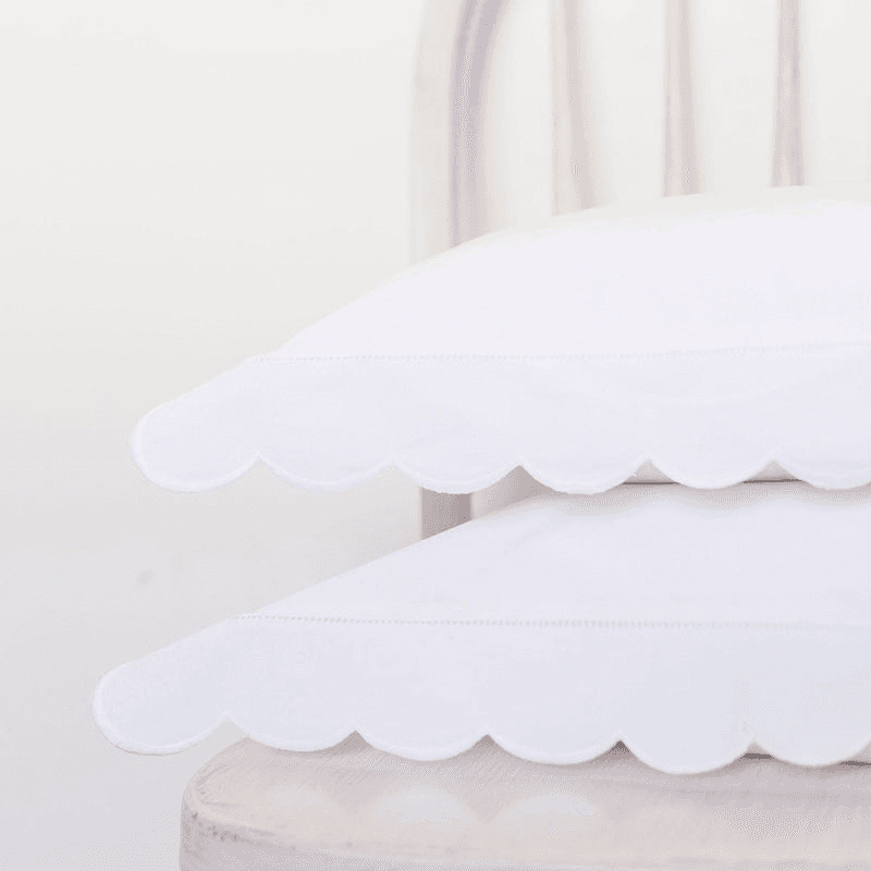 Scallop Super King Duvet Cover, White