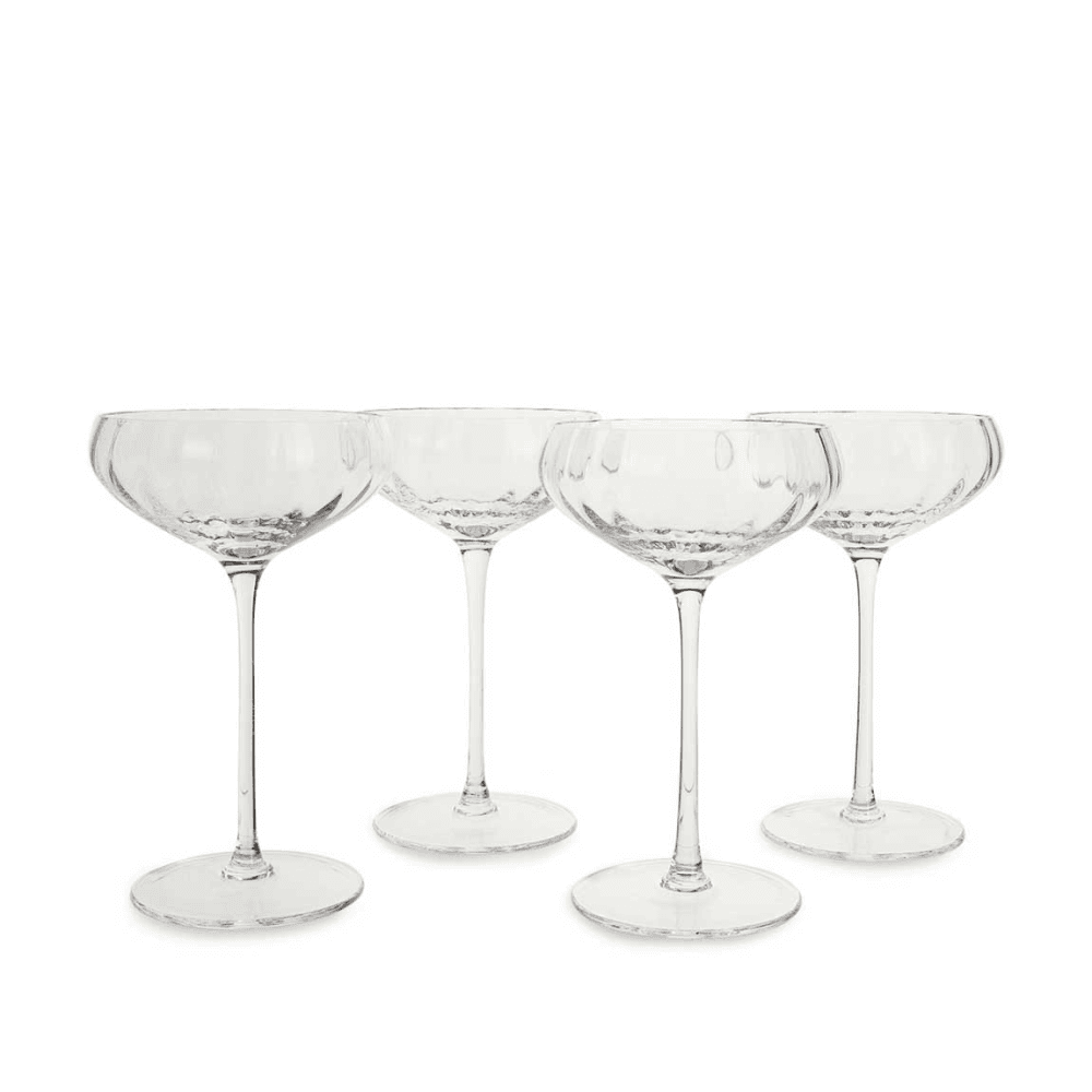 Pembroke Set of 4 Champagne Coupes, Clear