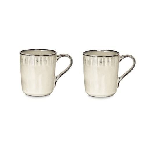 Image showing the Malia Set of 2 Mugs, 380ml, Cream product.