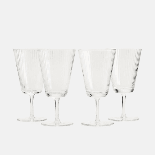 Image showing the Fluted Set of 4 Wine Glasses, 260ml, Clear product.